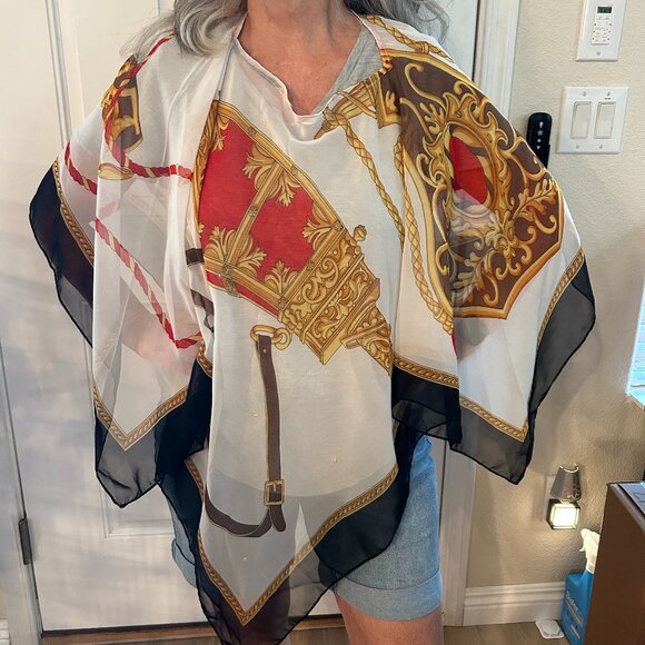 Symphony Designs Silk Poncho Scarf with some sequins - Picture 1 of 4